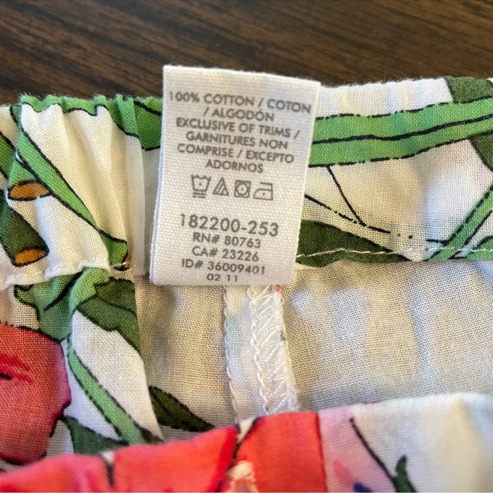Victorias Secret Pajama Set XL Floral Botanical 100% Cotton Top Pants Drawstring - Picture 6 of 15